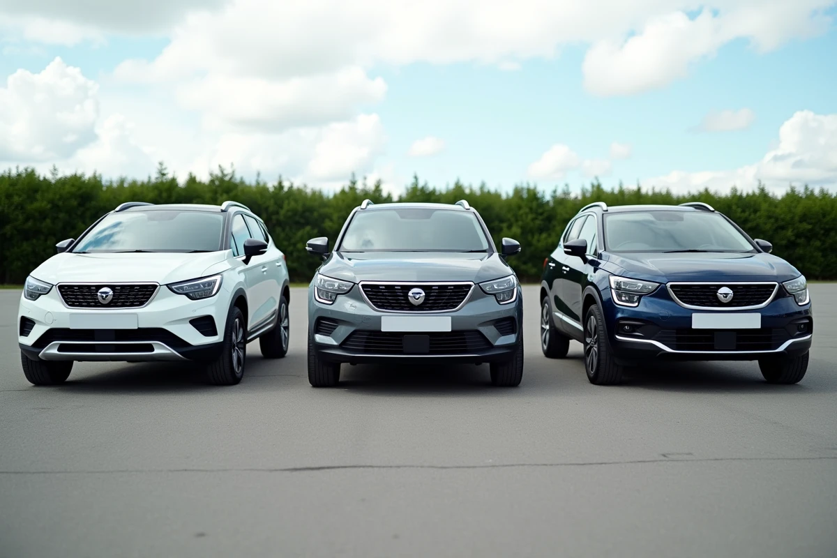 Trois SUV compacts côte à côte pour une comparaison extérieure incluant des alternatives au Toyota C-HR