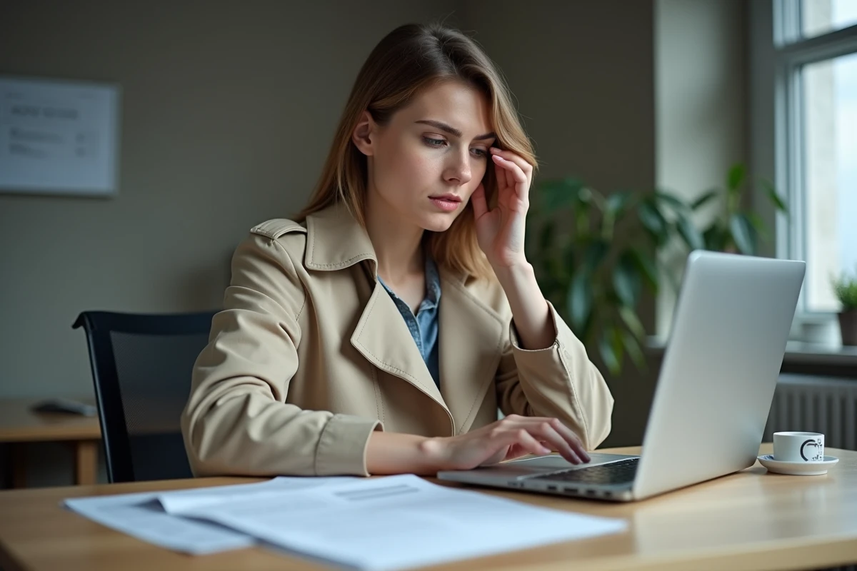 Femme française examinant documents de voiture