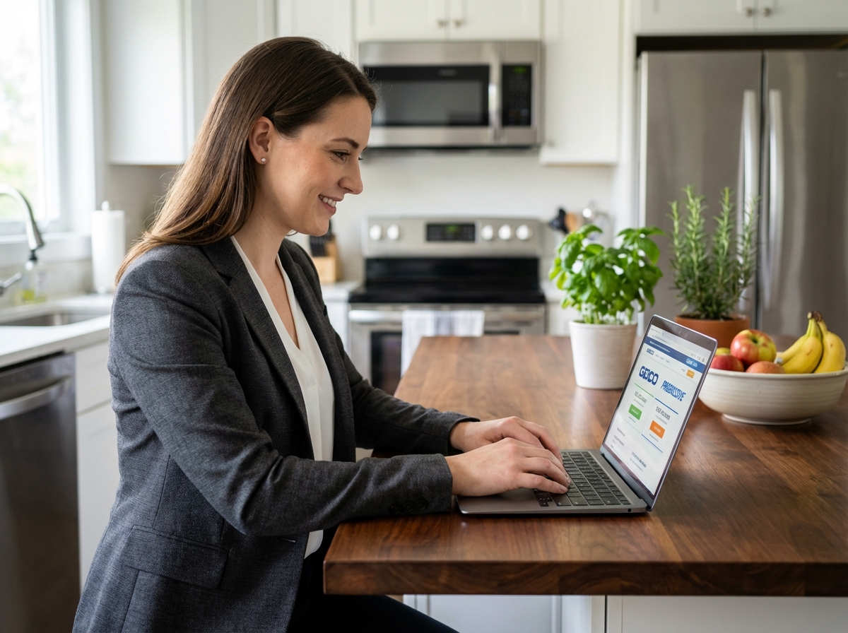 Femme en costume vérifiant offres d