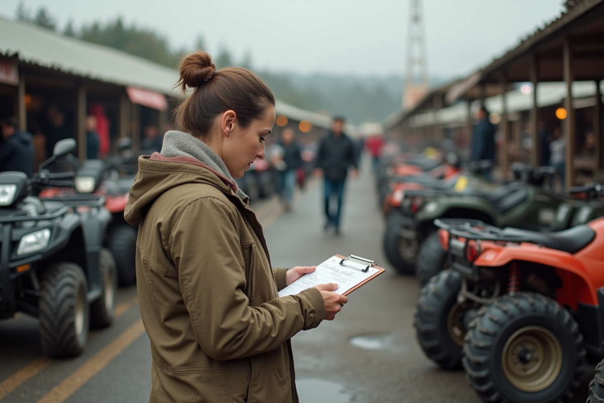 Femme comparant les prix d