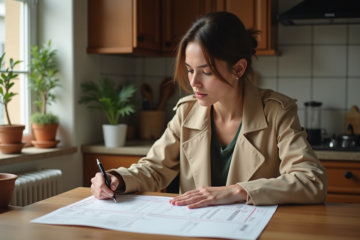 Femme regardant un certificat d
