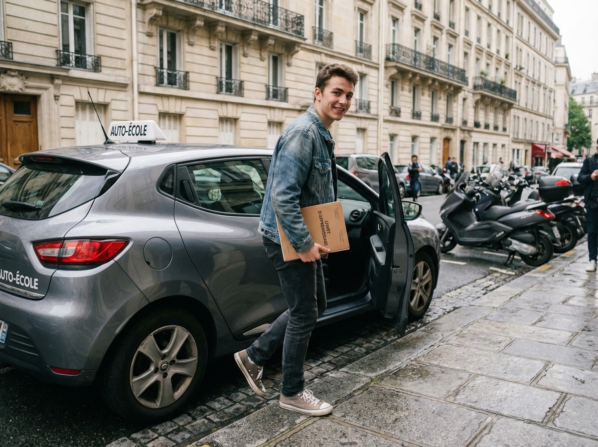 Jeune homme sortant d