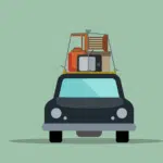 illustration d'une voiture chargée de bagages
