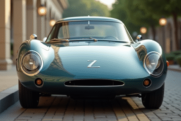 Voiture sportive vintage avec logo Z en extérieur