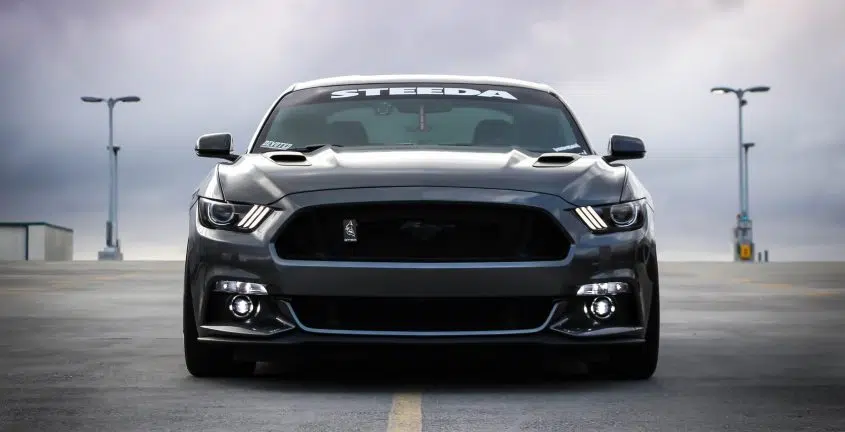 black Shelby car on road
